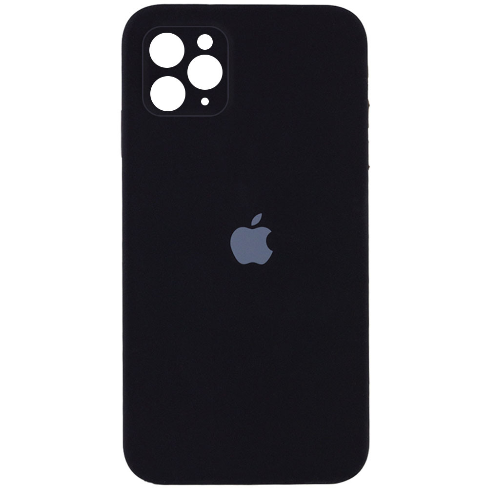 Silicone Case Square Full Camera Protective (AA) для iPhone 14 Pro Max  (Black)-0